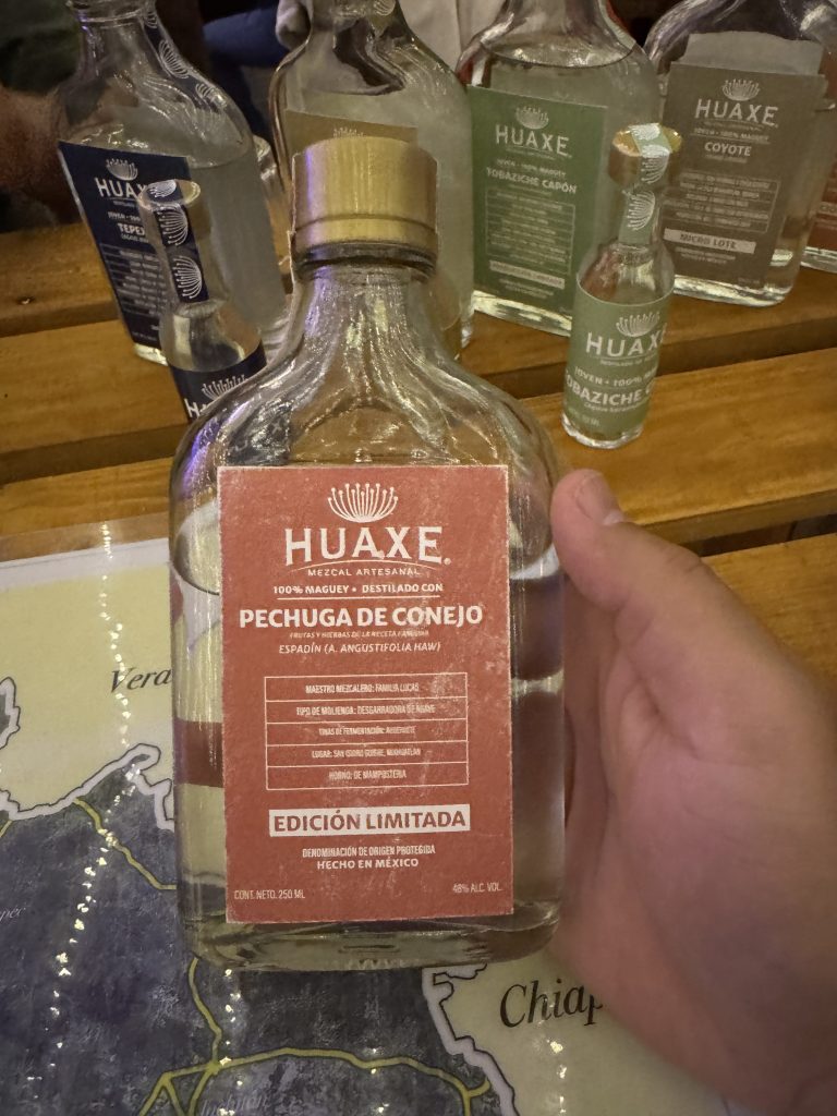 Huaxe Mezcal’s limited-edition conejo (rabbit) pechuga.